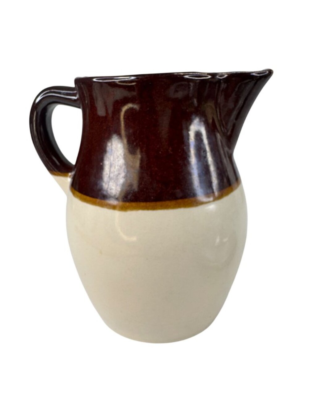 Roseville RRP Co USA Ceramic Pitcher Stoneware Brown Glaze 6" Tall Rustic - Picture 5 of 10